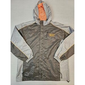 Jägermeister Musictour Windbreaker Jacket Gray and Orange Zip Up Large Hooded